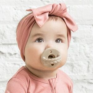 Copper Pearl Knit Baby Headband Bow